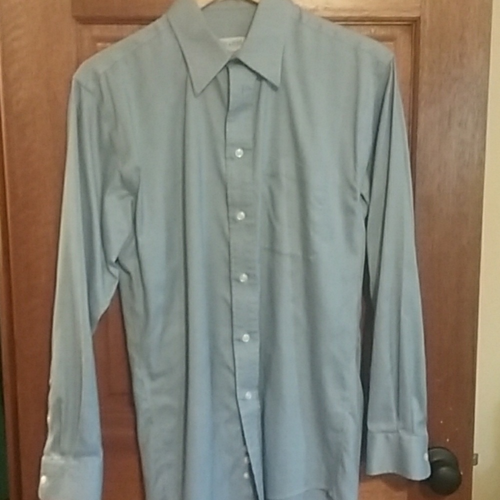 Blue non-iron button down